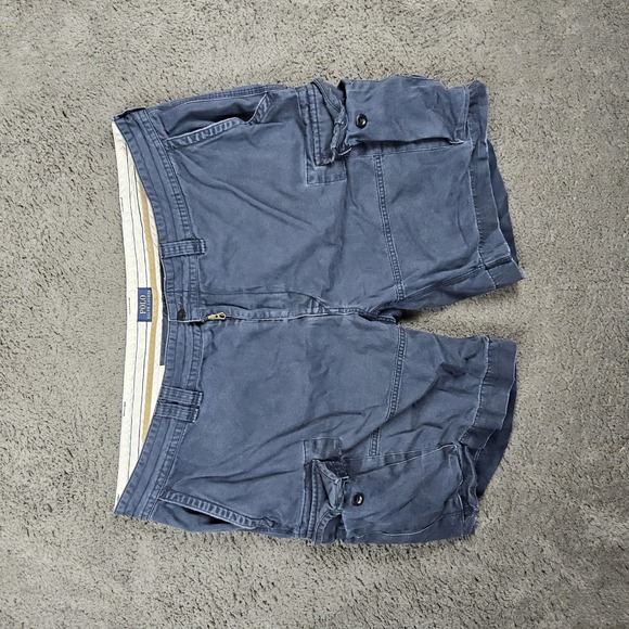 Polo Ralph Lauren Shorts Mens 46B Blue Cargo Military Utility Streetwear Vintage - Picture 1 of 9